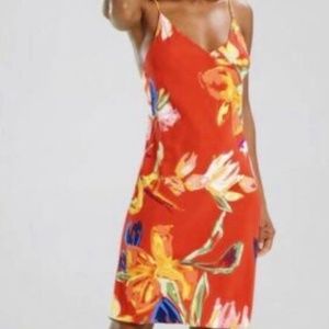 NATORI EXQUISITE VIBRANT ORANGE FLORAL NIGHTGOWN